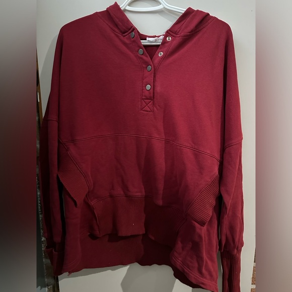 Deep red sweater, front pocket. - Picture 1 of 2
